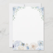 Invitation Floral Garçon Bleu bébé dans le Baby shower en fle (Dos)