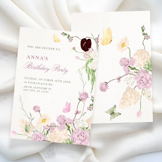 Invitation Floral garden birthday