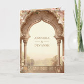 Invitation Floral Garden Elephants Indian Palace Wedding (Devant)