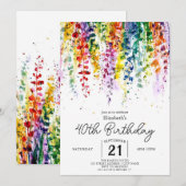 Invitation Floral Garden Fleurs sauvages 40e anniversaire (Devant / Derrière)