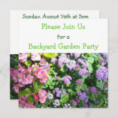 Invitation Floral Garden Party (Devant / Derrière)