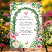 Invitation Floral Garden Party Archway Papillons Mariage