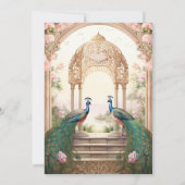 Invitation Floral Garden Peacocks Palais Indien Mariage (Dos)