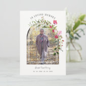 Invitation Floral Garland Butterflies Memorial Dear Ones (Debout devant)