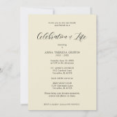 Invitation Floral Garland Memorial Les Aimés Or & Noir (Dos)