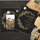 Invitation Floral Géométrique, QR Code, Monogramme Mariage ph