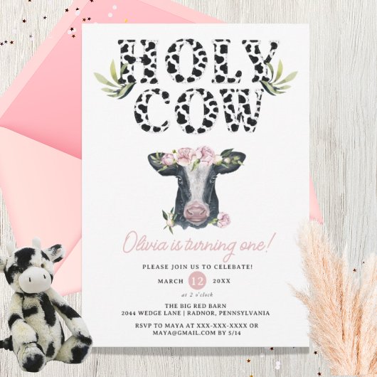 Invitation Floral Girl Saint-Vache premier anniversaire