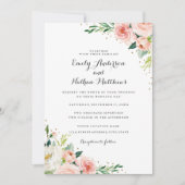 Invitation Floral Gold Blush Mariage (Devant)