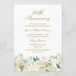 Invitation Floral Gold Botanical 50e anniversaire Mariage<br><div class="desc">Plus Élégante Invitations Anniversaires dans le Little Bayleigh Store!</div>