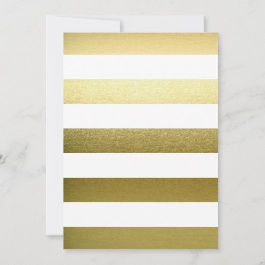 Invitation Floral Gold Faux Foil | Fête des mariées (Dos)