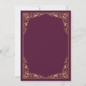 Invitation Floral Gold Frame Plum islamique musulman Mariage (Dos)