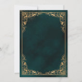 Invitation Floral Gold Frame Vert islamique musulman Mariage (Dos)