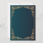Invitation Floral Gold Frame Vert islamique musulman Mariage (Dos)