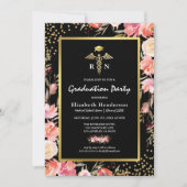 Invitation Floral Gold Nursing School (Devant)