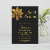 Invitation Floral Gold Parties scintillant Flower Sweet 16 An (Debout devant)