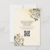Invitation Floral Gold QR Code Princess Quinceanera (Dos)