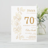 Invitation Floral Gold Surprise 70e anniversaire (Debout devant)