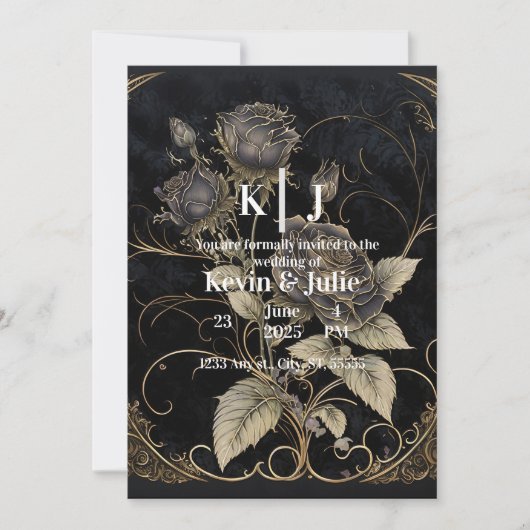 Invitation Floral gothique (Devant)