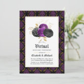 Invitation Floral Gothique en ligne Mariage virtuel (Debout devant)