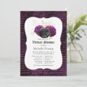 Invitation Floral Gothique Floral Fête des mariées virtuelle (Debout devant)