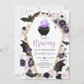 Invitation Floral gothique Halloween Baby shower de café (Devant)