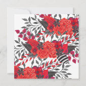 Invitation Floral gothique | Mariage à main rouge et noir (Dos)