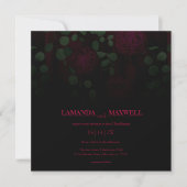 Invitation Floral Gothique Noir Fuchsia Handfasting Invitatio (Devant)