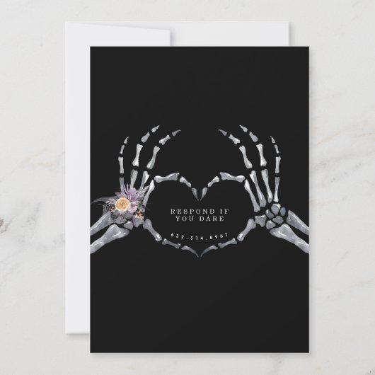 Invitation Floral gothique | Seize éffrayantes (Dos)