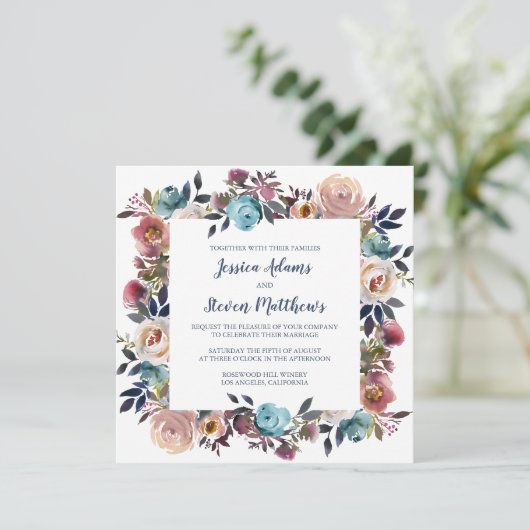 Invitation Floral Grace Mariage (Debout devant)