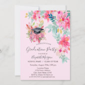 Invitation Floral Grad Casquette, Spring Flowers Graduation (Devant)