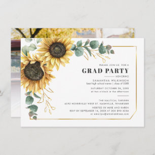 Invitation Floral Graduation 2024 Photo Grad Party