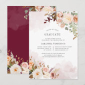 Invitation Floral Graduation 2025 Botanical Party (Devant / Derrière)