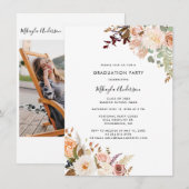 Invitation Floral Graduation 2025 Grad Photo Party (Devant / Derrière)