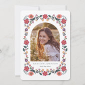 Invitation Floral Graduation Party Ribbon Frame (Dos)