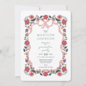 Invitation Floral Graduation Party Ribbon Frame (Devant)
