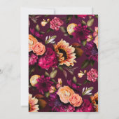 Invitation Floral gras | Mariage dramatique et élégant (Dos)