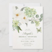 Invitation Floral green bridal shower (Devant)