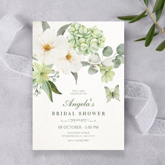 Invitation Floral green bridal shower