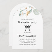 Invitation Floral Green Foliage Graduage Party (Devant / Derrière)