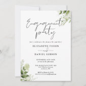 Invitation Floral Green Party Black and White (Devant)