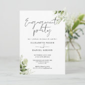 Invitation Floral Green Party Black and White (Debout devant)