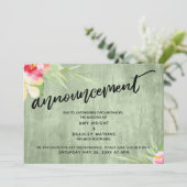 Invitation Floral Green Wood "Faire-part" Reporté Mariage (Debout devant)