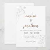 Invitation Floral Greenery Wedding (Devant / Derrière)