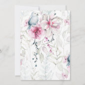 Invitation Floral gris rose avec Mariage de la Bible chrétien (Dos)