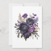 Invitation Floral Gris Violet Deux deviennent un Mariage de l (Dos)