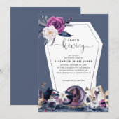 Invitation Floral Halloween Coffin Baby brasse douche (Devant / Derrière)