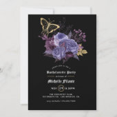 Invitation Floral Halloween Gothique Bachelorette Party (Devant)