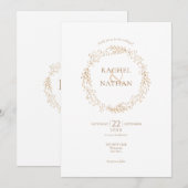 Invitation Floral Halo Laurel Garland Mariage (Devant / Derrière)