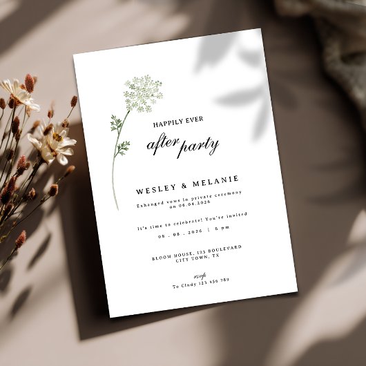 Invitation Floral Happily Ever After Party Wedding Reception