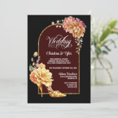 Invitation Floral High Heel Chaussure Arche Noire Réception d (Debout devant)